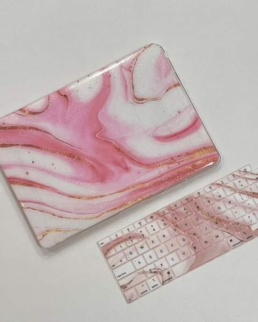 Pink Galaxy Glitter MacBook Cover